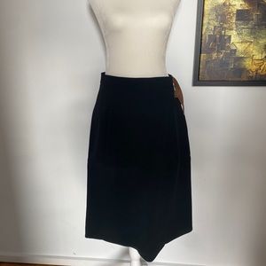 TIBI Black Midi Length Black Wrap Skirt